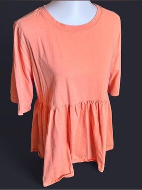 Zenana Outfitters Peplum Tunic in Coral